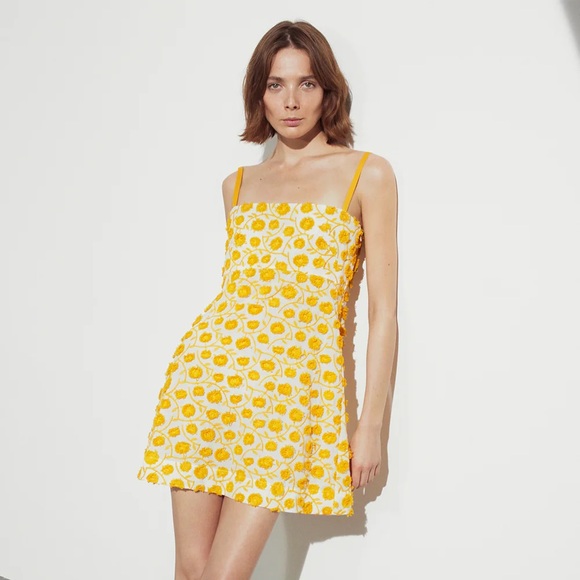 THREE GRACES Embroidered Marigold Mini Dress size 6 - Picture 1 of 15